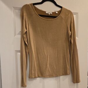 Vince Boatneck Camel Long Sleeve Top